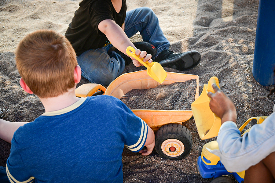 Kids play in the sandbox