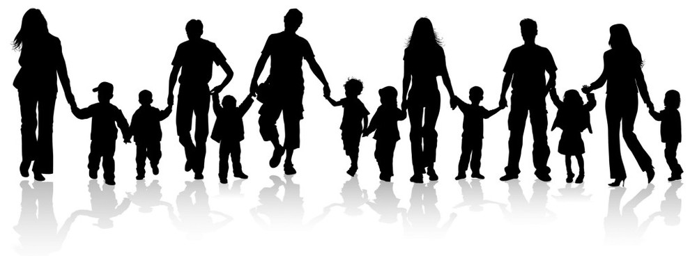 adults and children holding hands